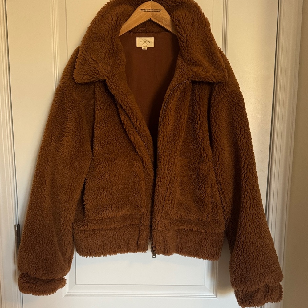 Francesca's Collections Brown Teddy Jacket
